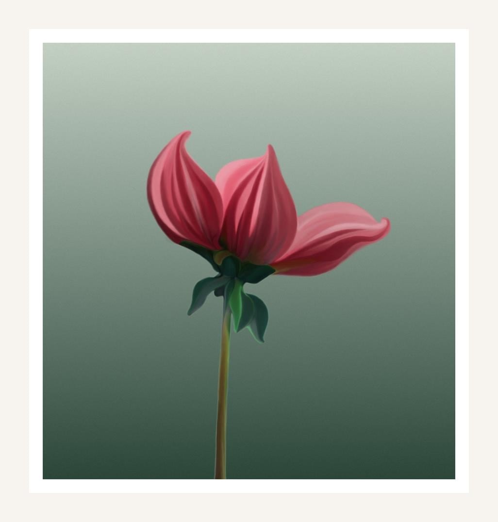 Red Flower Bud, digital art by Gaia Lenzi