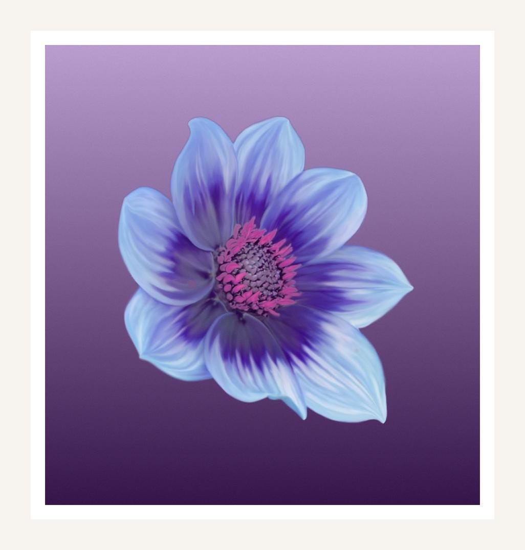 Blue Dahlia, digital art by Gaia Lenzi