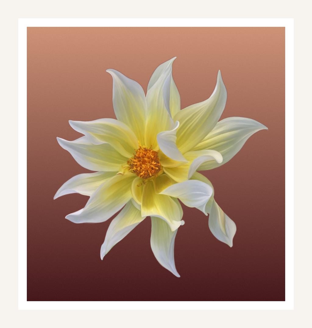 Yellow Dahlia, digital art by Gaia Lenzi