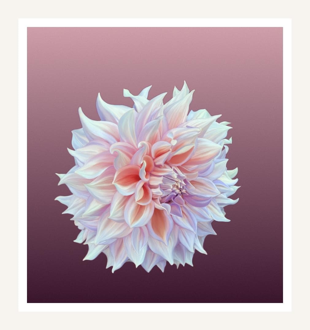 Cream Dahlia, digital flower artwork by Gaia Lenzi