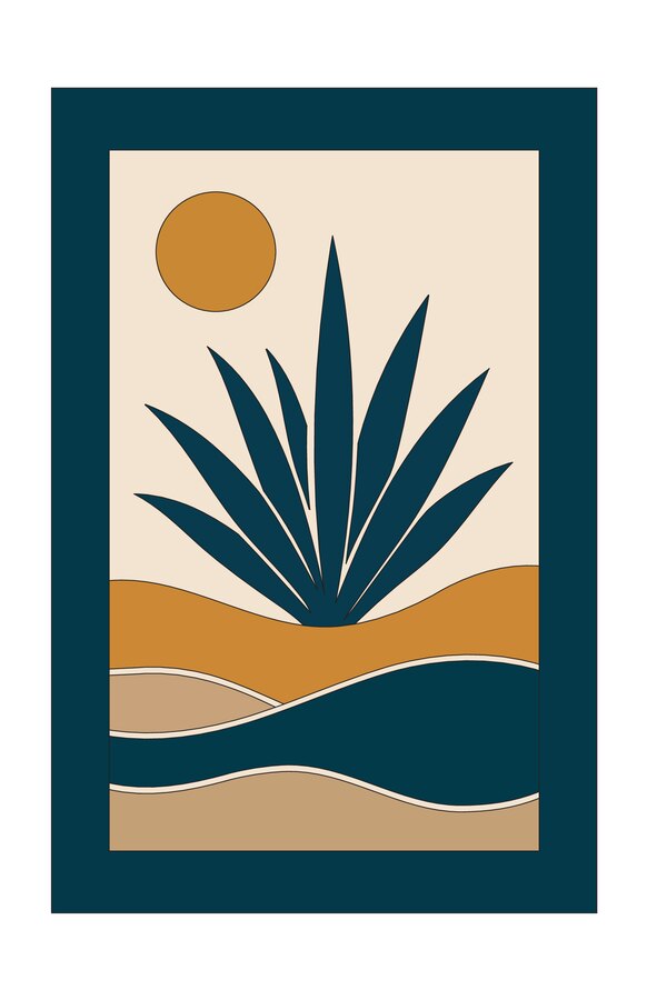 Echoes of the Desert agave botanical print