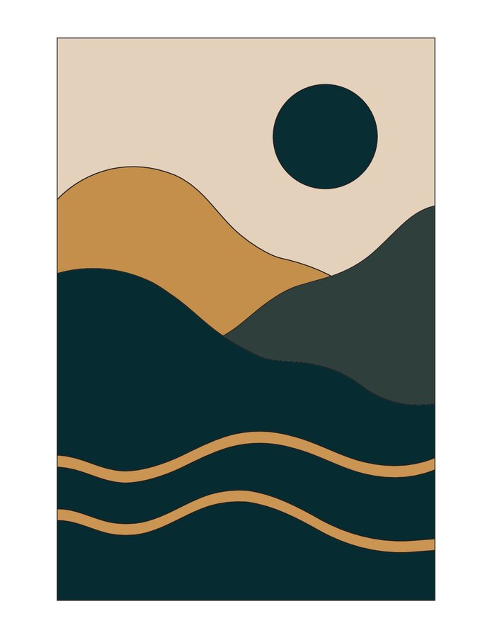 Eclipse Valley abstract landscape print