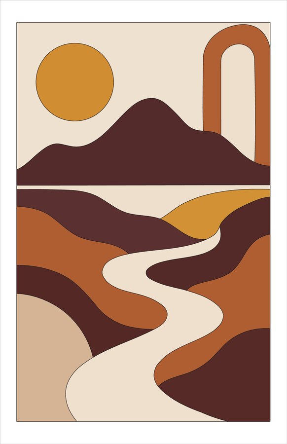 The Long Way Home winding path art print