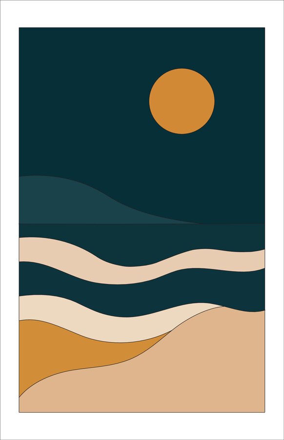 Tides of Light moon and ocean art print
