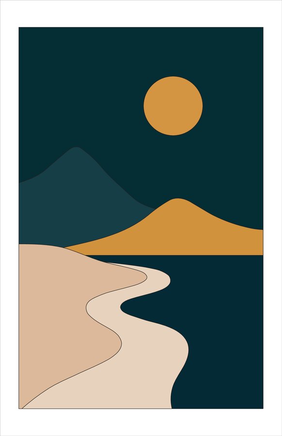 Where the Path Leads coastal night print